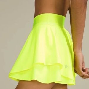 Lululemon Court Rival Tennis Skirt Neon Green